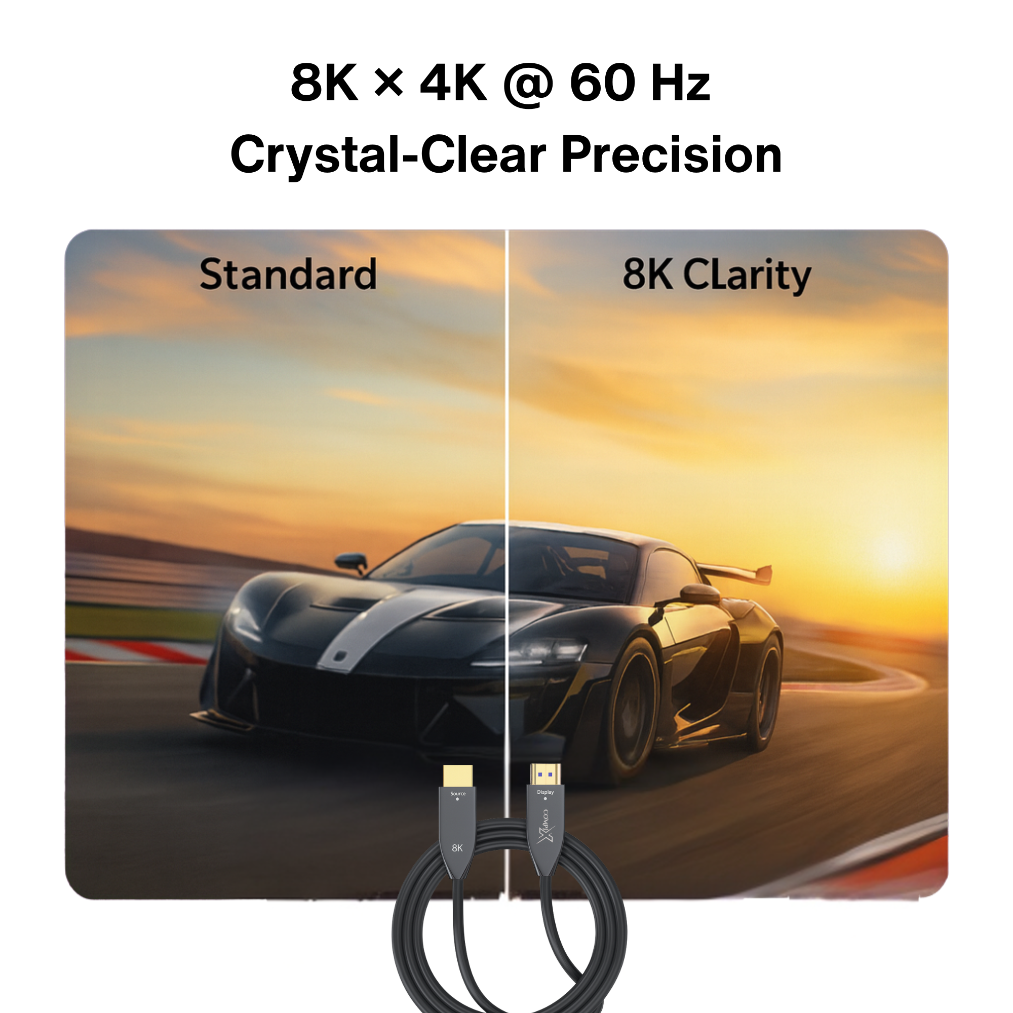 HDMI 2.1 Fiber Optic Cable 50M, High-Speed HDMI Cord 48Gbps, 8K@60Hz, 4K@120/144Hz, Active Optical Supports eARC/Dolby/HDR 10+/HDCP, Compatible with PS5/PS4, Xbox, MacBook Pro, Projector, TV - Image 4