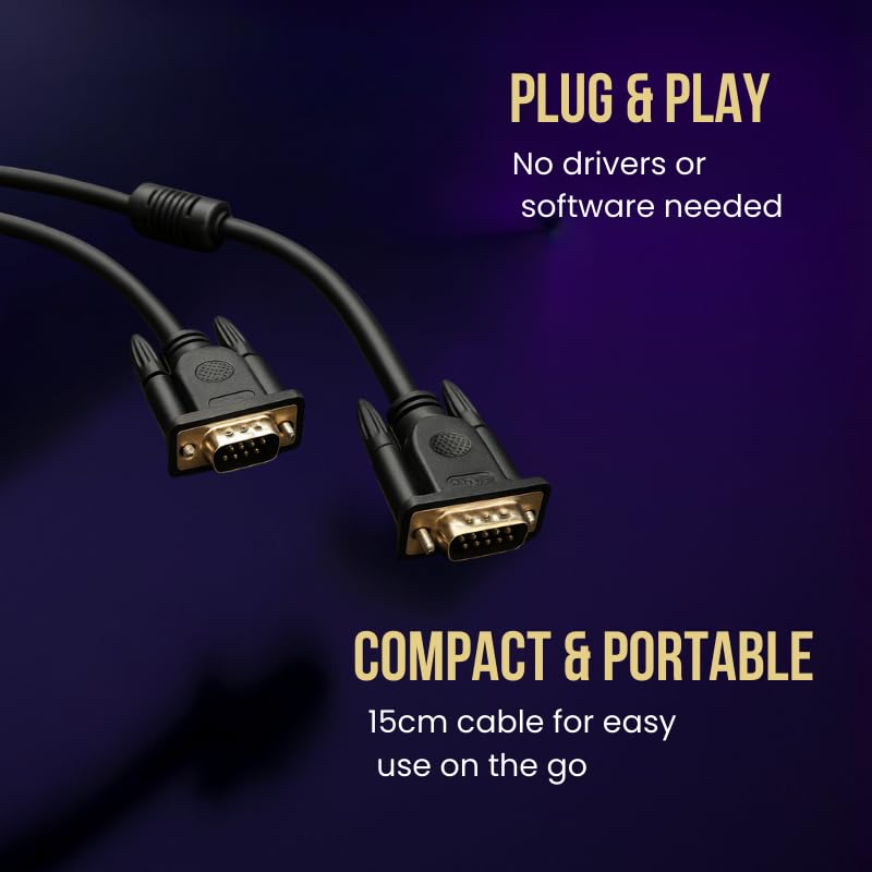COMPIX VGA Cable 15-Pin Male to Male 1080P Full HD Gold-Plated Shielded Monitor & Projector Cable (Multiple Lengths) - Image 3