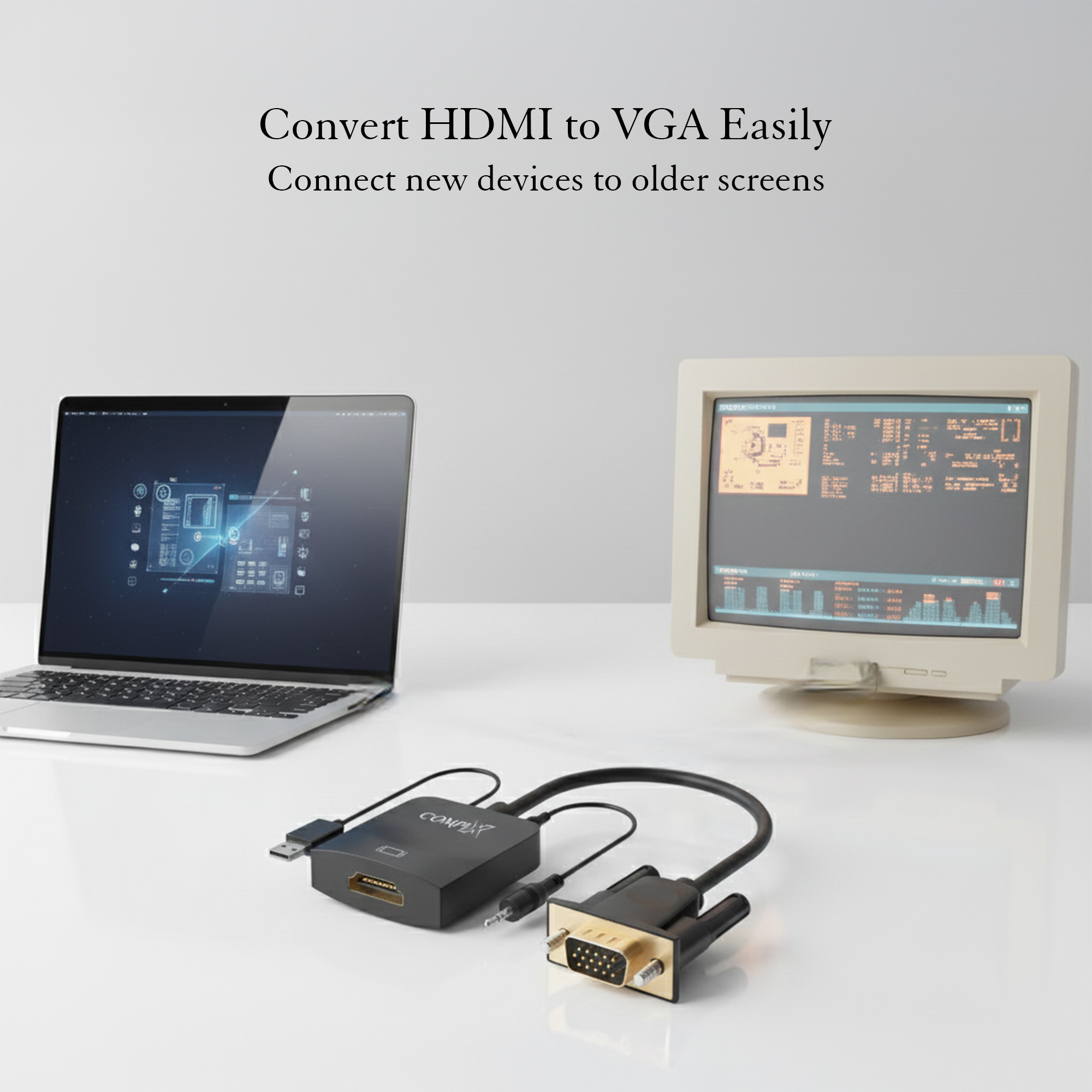COMPIX VGA to HDMI Converter 1080P 60Hz with Audio & USB Power, VGA to HDMI Adapter with 3.5mm Audio Support for PC, Laptop, Monitor & Projector - Image 10