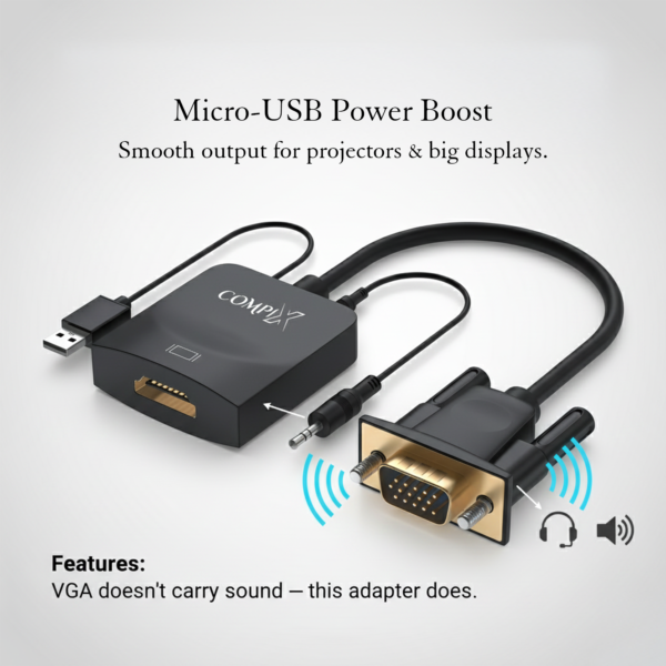 COMPIX VGA to HDMI Converter 1080P 60Hz with Audio & USB Power, VGA to ...