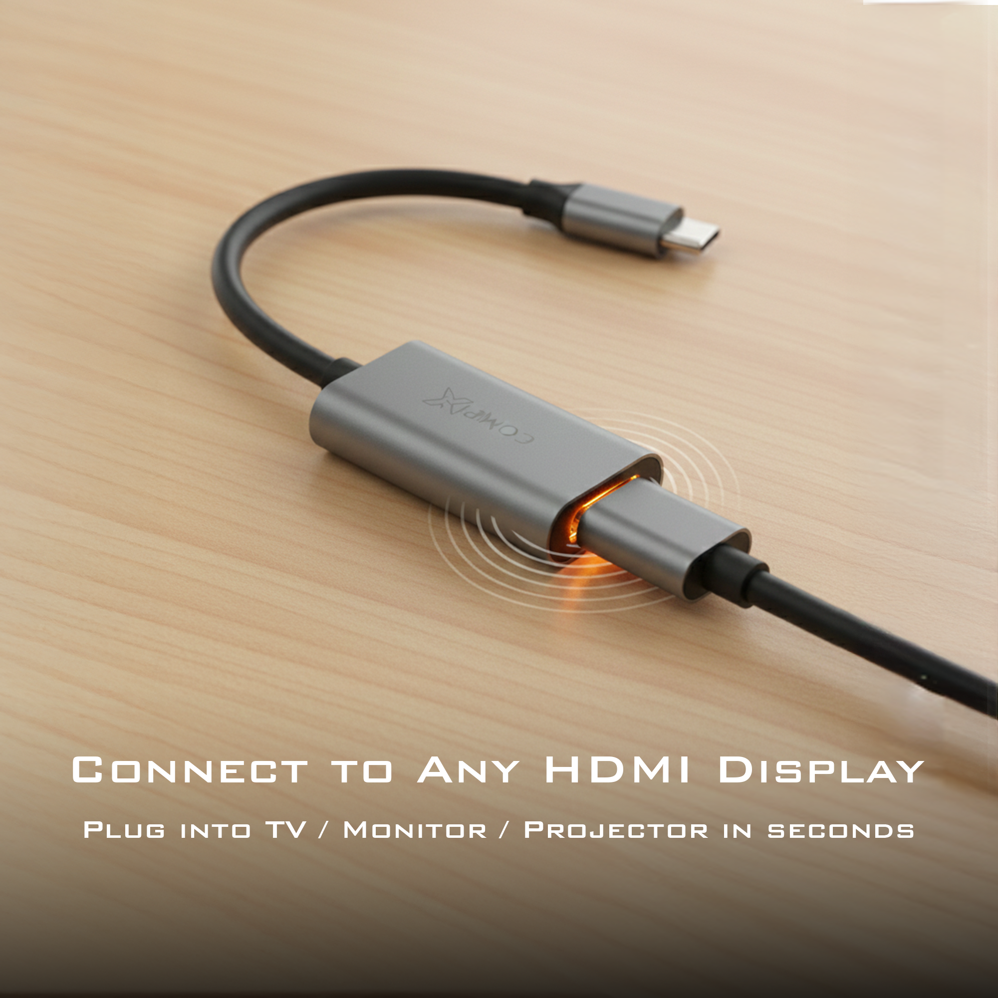COMPIX USB-C 3.1 to HDMI Adapter 4K@30Hz Aluminum Portable Type-C to HDMI Converter for MacBook, iPad, Galaxy, Surface, XPS & Laptops - Image 7