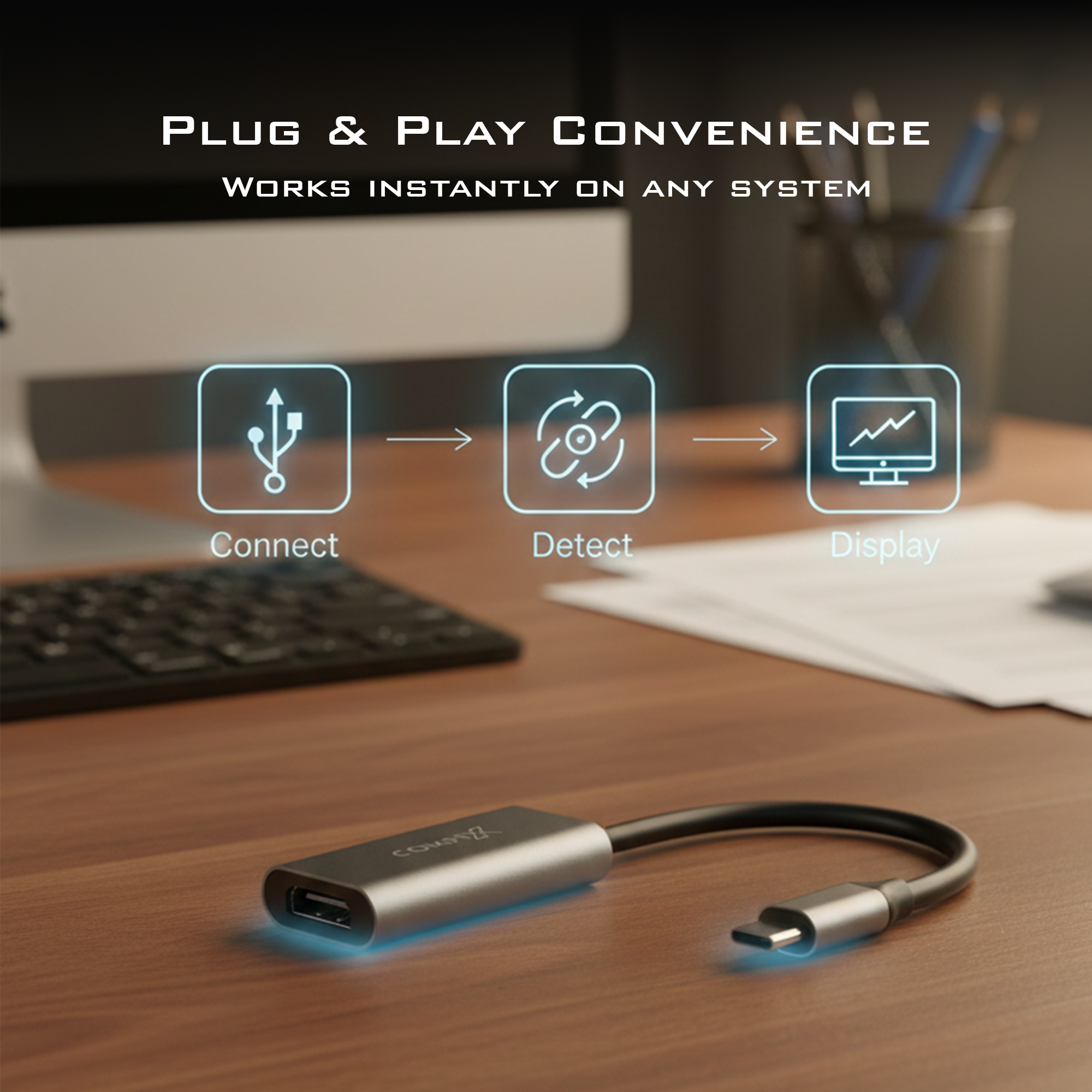 COMPIX USB-C 3.1 to HDMI Adapter 4K@30Hz Aluminum Portable Type-C to HDMI Converter for MacBook, iPad, Galaxy, Surface, XPS & Laptops - Image 6