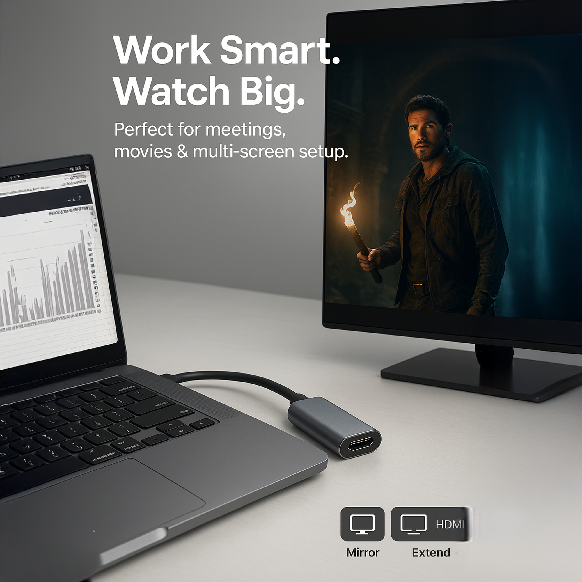 COMPIX USB-C 3.1 to HDMI Adapter 4K@30Hz Aluminum Portable Type-C to HDMI Converter for MacBook, iPad, Galaxy, Surface, XPS & Laptops - Image 4