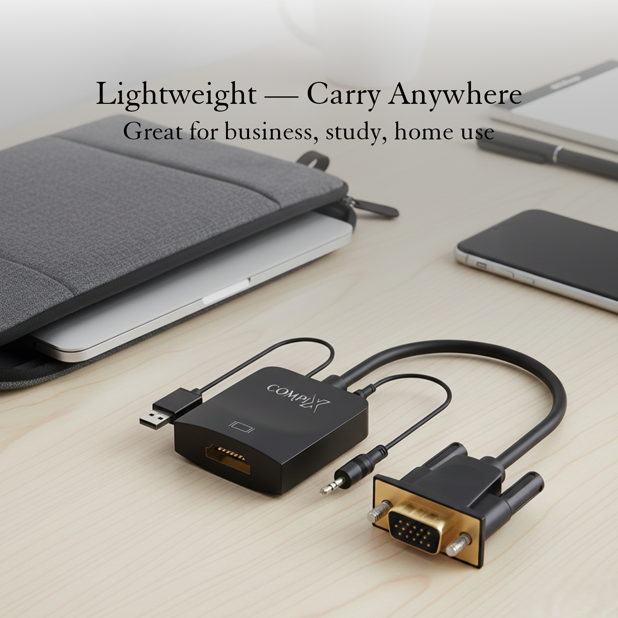 COMPIX VGA to HDMI Converter 1080P 60Hz with Audio & USB Power, VGA to HDMI Adapter with 3.5mm Audio Support for PC, Laptop, Monitor & Projector - Image 2