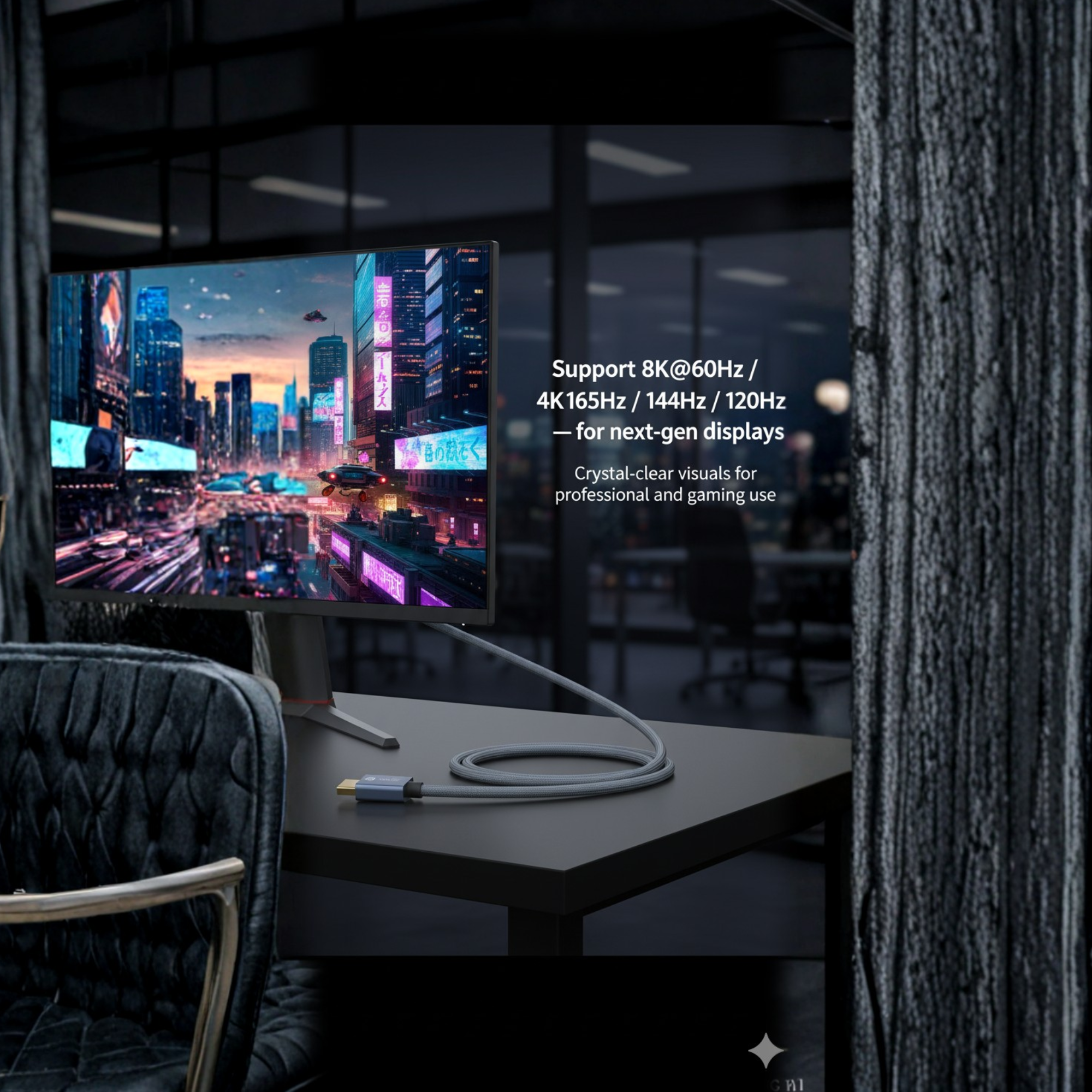 COMPIX DisplayPort Cable DP 1.2 / 1.4 High-Speed DP to DP 4K 8K HDR Gaming Monitor Cable – Gold-Plated Shielded & Braided (Multiple Lengths) - Image 7