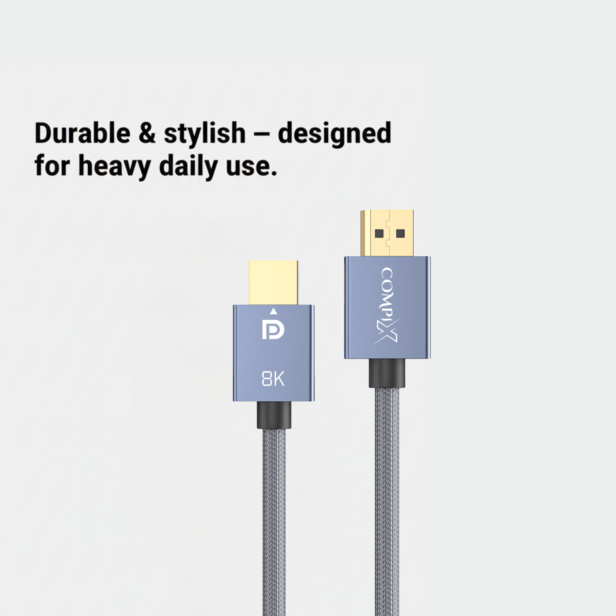 COMPIX DisplayPort Cable DP 1.2 / 1.4 High-Speed DP to DP 4K 8K HDR Gaming Monitor Cable – Gold-Plated Shielded & Braided (Multiple Lengths) - Image 5