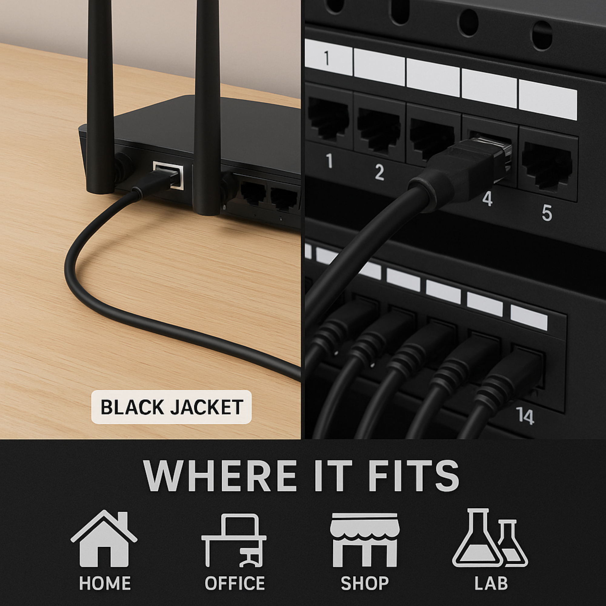 COMPIX Cat6 Ethernet Cable RJ45 LAN Patch Cord – 1000Mbps 250MHz – Gold Plated – Fluke Tested - Image 9