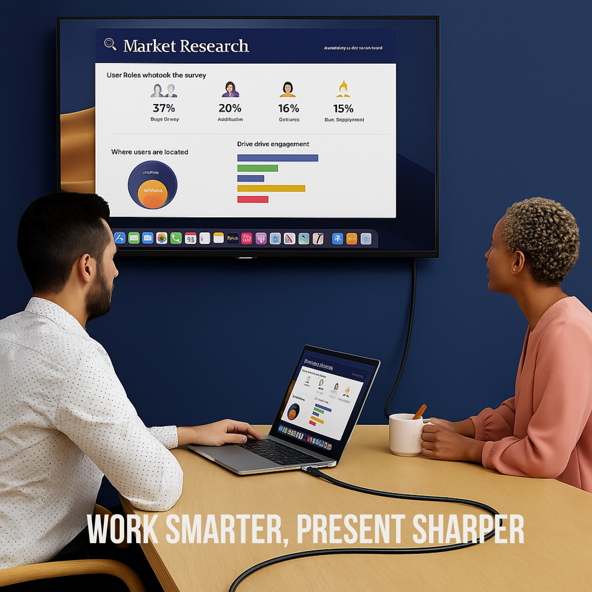 COMPIX USB-C to HDMI Cable 2M 4K@60Hz Type-C / Thunderbolt 3 to HDMI Braided Gold-Plated – Monitor & TV Adapter for MacBook, iPad, Galaxy, Laptop - Image 2