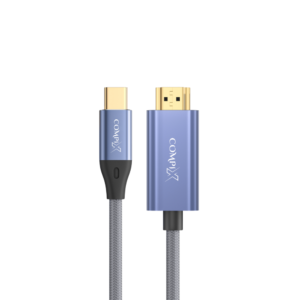 COMPIX USB-C to HDMI Cable 2M 4K@60Hz Type-C / Thunderbolt 3 to HDMI Braided Gold-Plated – Monitor & TV Adapter for MacBook, iPad, Galaxy, Laptop