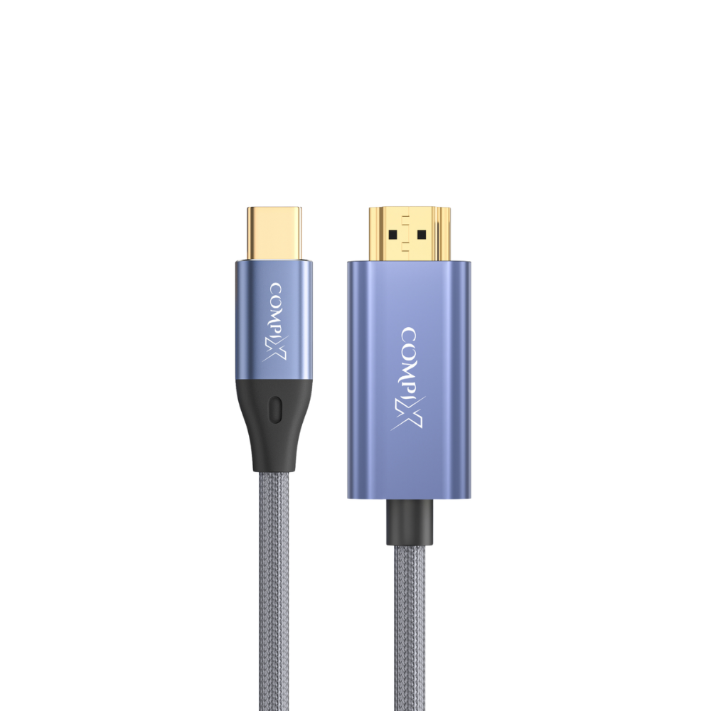 COMPIX USB-C to HDMI Cable 2M 4K@60Hz Type-C / Thunderbolt 3 to HDMI Braided Gold-Plated – Monitor & TV Adapter for MacBook, iPad, Galaxy, Laptop