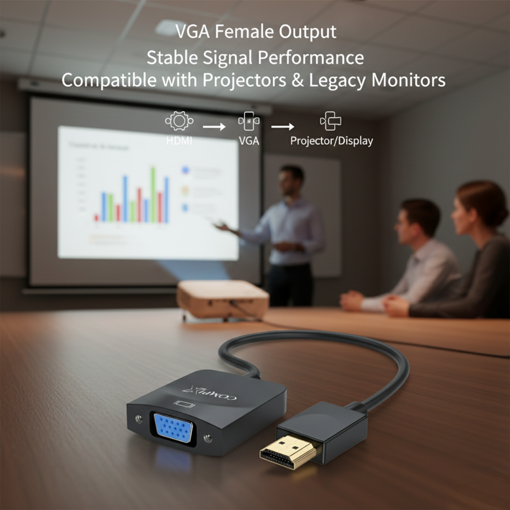 COMPIX DisplayPort to VGA Adapter | DP Male to VGA Female | 1080P 60Hz Plug & Play Converter Cable - Image 5