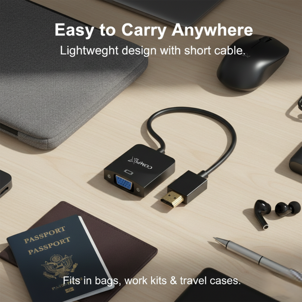 COMPIX DisplayPort to VGA Adapter | DP Male to VGA Female | 1080P 60Hz Plug & Play Converter Cable - Image 8